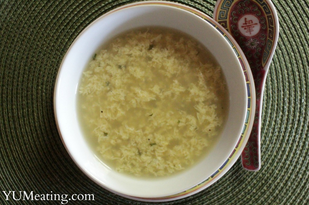 egg drop soup aerial view