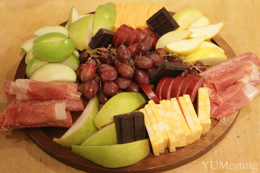 round cheese meat platter