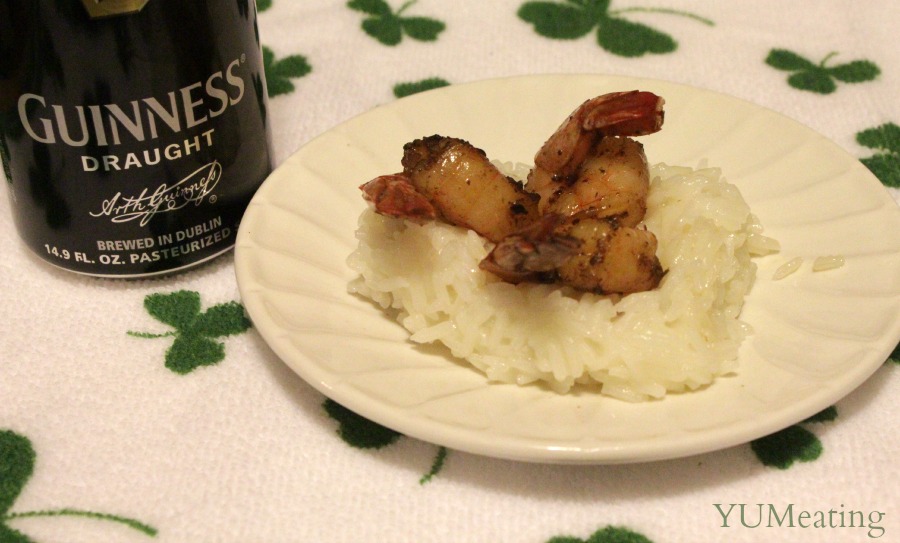 Guinness grilled shrimp and rice