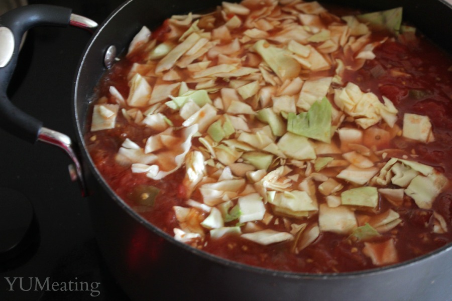 cabbage soup on the stove