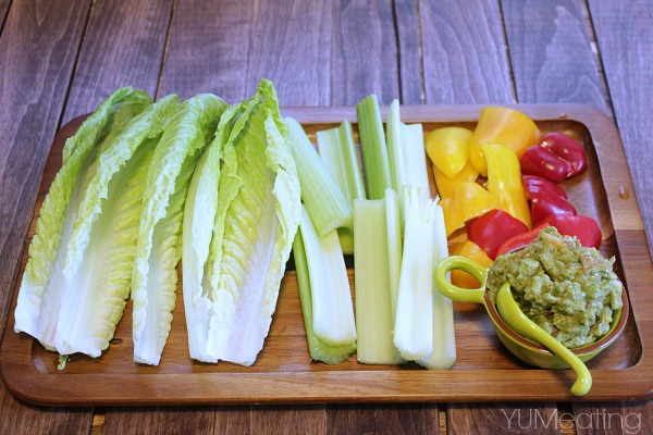 green tea matcha guacamole vegetable platter