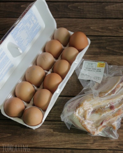 farmers market eggs and bacon