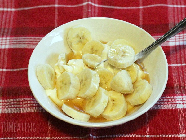 greeked out banana and honey