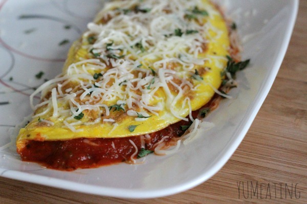 low carb pizza omelet