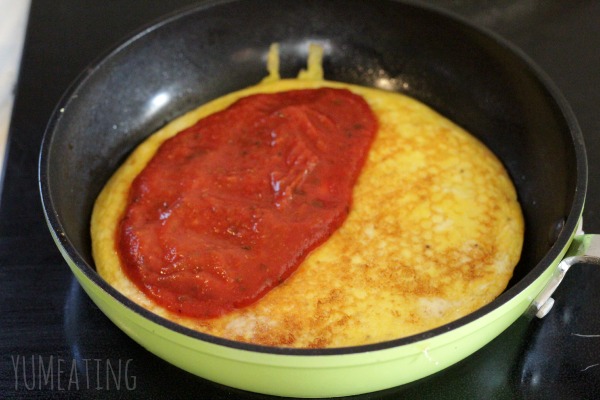 pizza omelet with sauce