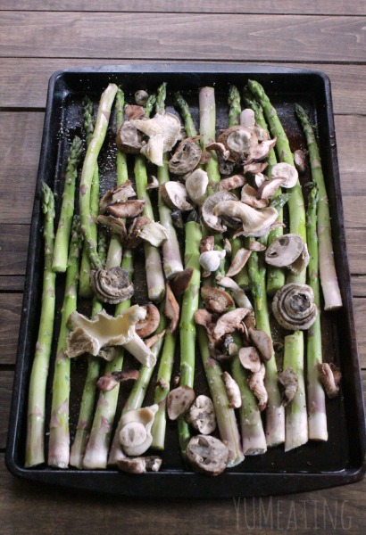 asparagus and mushroms