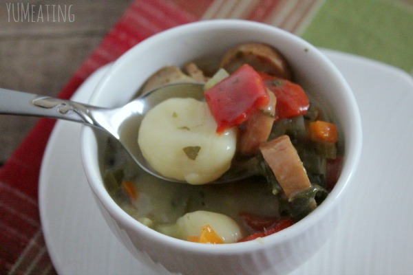 skinny rustic gnocchi soup up close