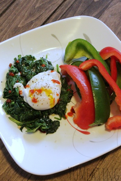 sriracha poached egg spinach