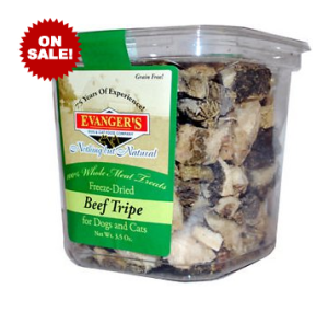 Evanger s Nothing but Natural Beef Tripe Freeze Dried Dog   Cat Treats  3.5 oz tub