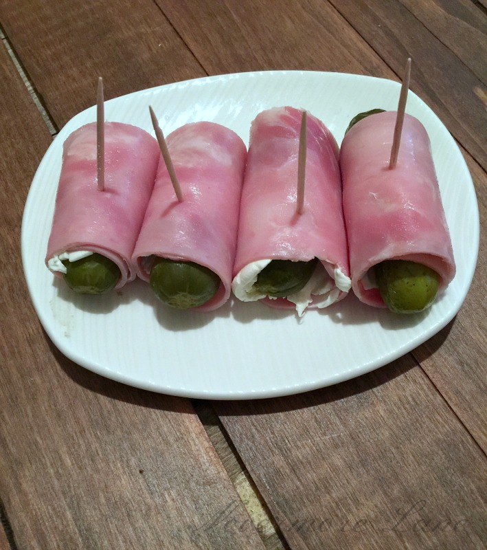 Low Carb Ham and Cream Cheese Roll Ups with Pickles | Nevermore Lane