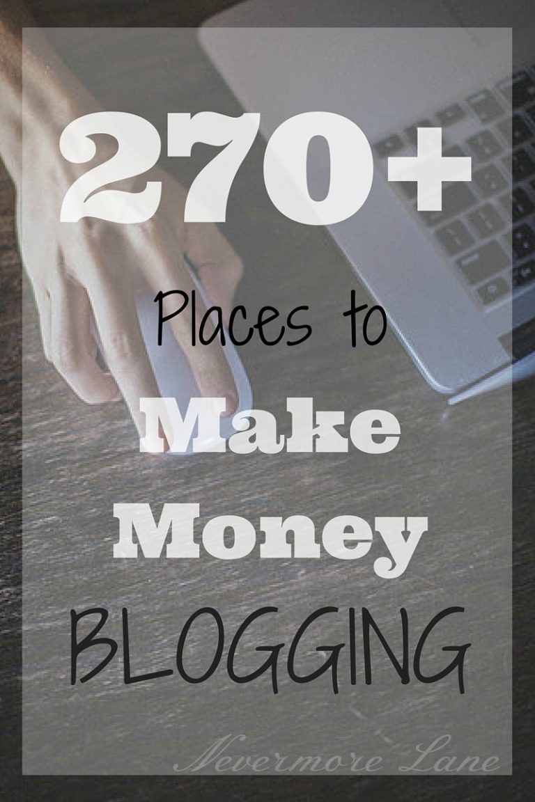 270 + Places to Make Money Blogging